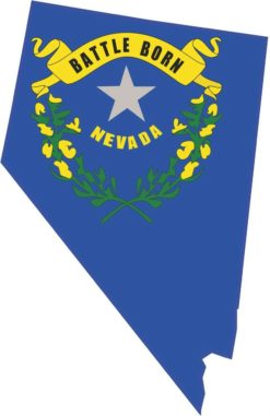 5in x 3in Die Cut Nevada Shape State Flag Bumper Sticker Decal Stickers Decals