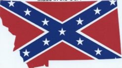 5in x 3in Montana Flag ReBel Confederate Battle Bumper Sticker D