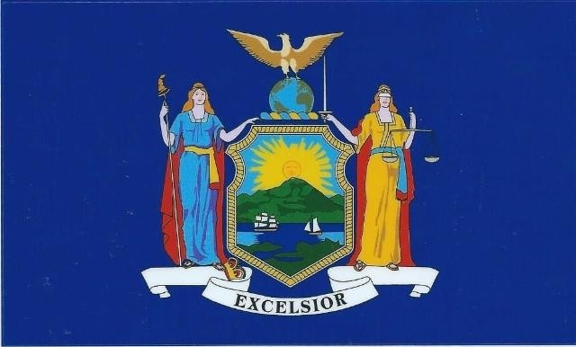 5in x 3in New York State Flag Bumper Sticker Vinyl Decal Window