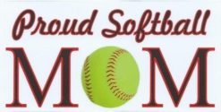 6.25inx3.125in Proud Softball Mom Bumper Sticker Decal Car Windo