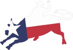 Die Cut Texas Flag Bull Rider Sticker