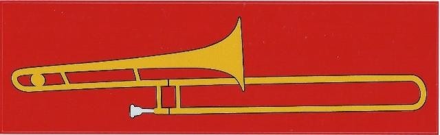 7.25x2.125 Red Trombone Bumper magnet Car magnetic magnets Music