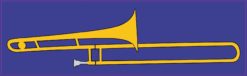 7.25x2.125 Blue Trombone Bumper magnet Car  magnetic magnets Music
