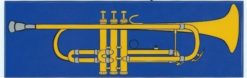 6.5x2 Blue Trumpet Vinyl Bumper magnet Car  magnetic magnets Music
