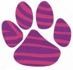 5in x 4.5in Pink Purple Paw Print Bumper Sticker Decal Car Window Stickers Decals
