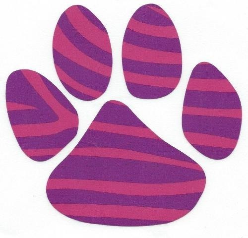 5in x 4.5in Pink Purple Paw Print Bumper Sticker Decal Car Window Stickers Decals