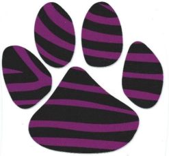 5inx4.5in Purple Black Paw Print Bumper Sticker Decal Car Window Stickers Decals