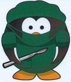 3.875inx3.375in Doctor Nurse Surgeon Penguin Bumper Sticker Decal Stickers Decals