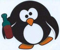 4in x 3.25in Drunk Drunken Penguin Bumper Sticker Decal Car Window Stickers Decals