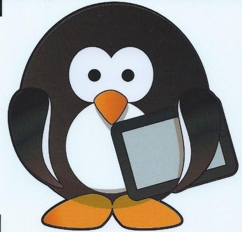 4in x 4in Tablet Penguin Vinyl Bumper Sticker Decal Car Window Stickers Decals