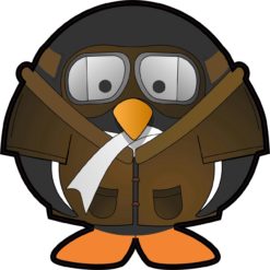 5in x 5in Die Cut Pilot Penguin Bumper Sticker Decal Car Window Stickers Decals