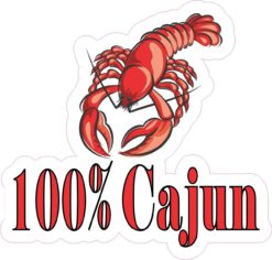 4inx4.2in 100% Cajun Crawdad Bumper Sticker Decal Vinyl Car Window Stickers Decals