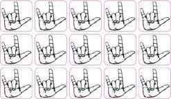 1in x 1in 15x Sign Language I Love You Bumper Sticker Decal Window Stickers Decals