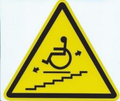 4.5inx4in Wheel Chair Lift Warning Sign Decal Sticker Window Signs Decals Stickers
