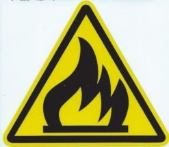4.5in x 4in Open Flame Warning Sign Decal Sticker Business Signs Decals Stickers