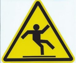 4.5inx4in Slip and Fall Warning Sign Decal Sticker Business Signs Decals Stickers
