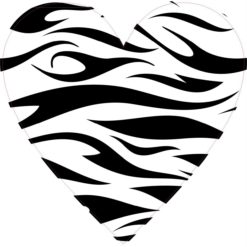 Zebra Print Heart Sticker