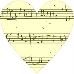 4in x 4in Musical Note Heart Gas Cap Bumper Sticker Decal Window Stickers Decals