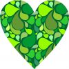Green Paisley Heart Sticker