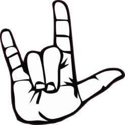 5in x 5in Sign Language I Love You Bumper Sticker Decal Window Stickers Decals
