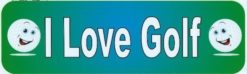 10in x 3in I Love Golf Bumper magnets magnetic magnet golf balls