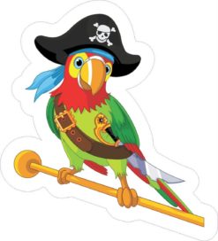 5in x 4.25in Pirate Parrot Bumper Sticker Decal Vinyl Car Window Stickers Decals