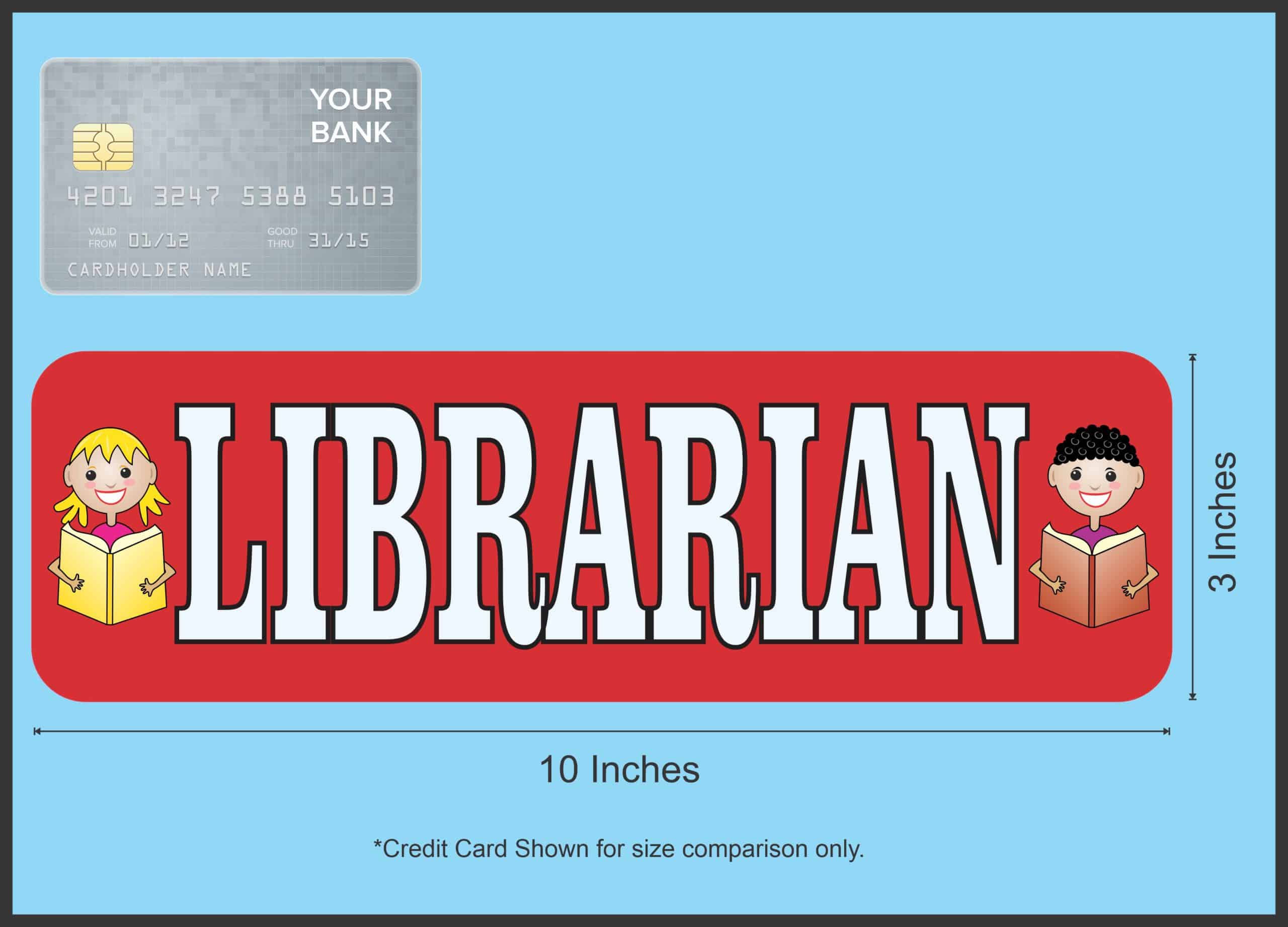 StickerTalk Red Librarian Magnet, 10 inches x 3 inches - Image 4