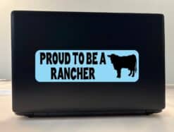10in x 3in Proud to Be a Rancher Vinyl Bumper Stickers Decals Window Sticker Decal