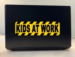 10in x 3in Kids At Work Vinyl Bumper Stickers Decals Window Sticker Decal