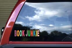 10in x 3in Book Junkie Bumper Sticker Window Decal Truck Stickers Vinyl Car Decals