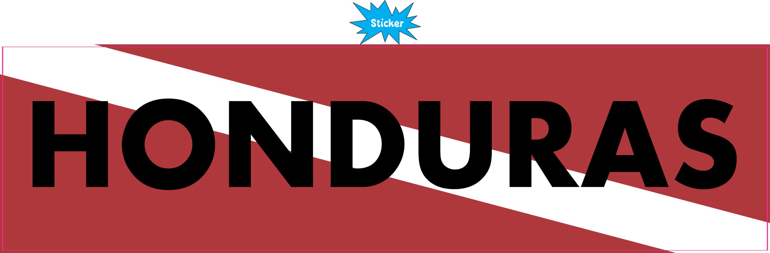 15 x 4 Honduras Diver Down Flag Bumper Sticker Window Stickers Vinyl Decals Car Decal