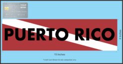 15 x 4 Puerto Rico Scuba Diver Down Flag Bumper Sticker Window Stickers Vinyl Decals Car Decal