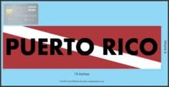 15in x 4in Puerto Rico Scuba Diver Down Flag Vinyl Vehicle Magnet Magnetic Sign Car Magnets
