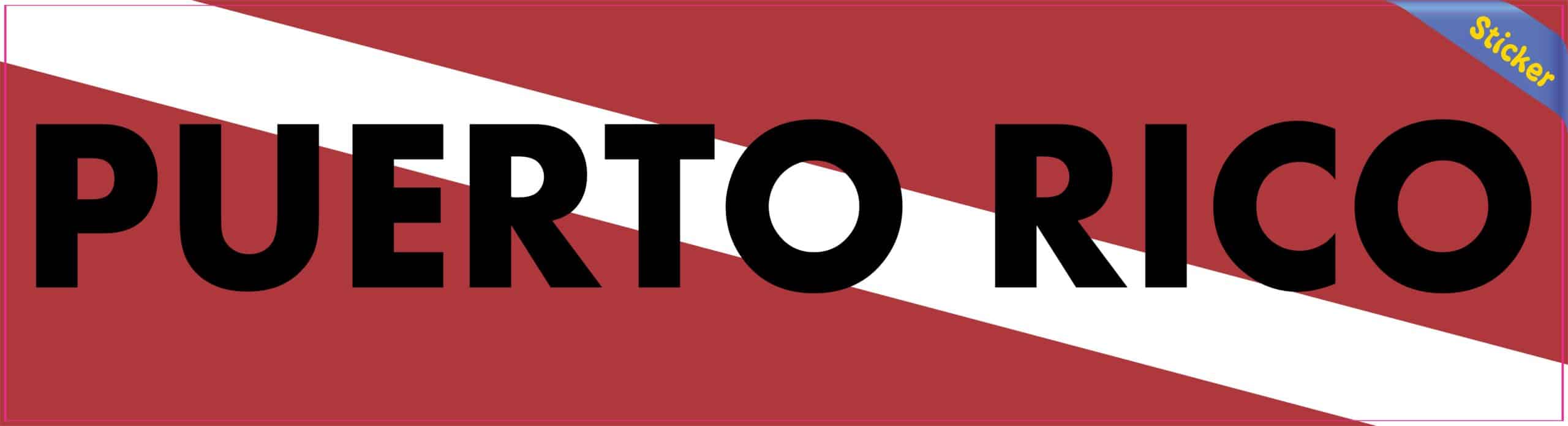 15 x 4 Puerto Rico Scuba Diver Down Flag Bumper Sticker Window Stickers Vinyl Decals Car Decal