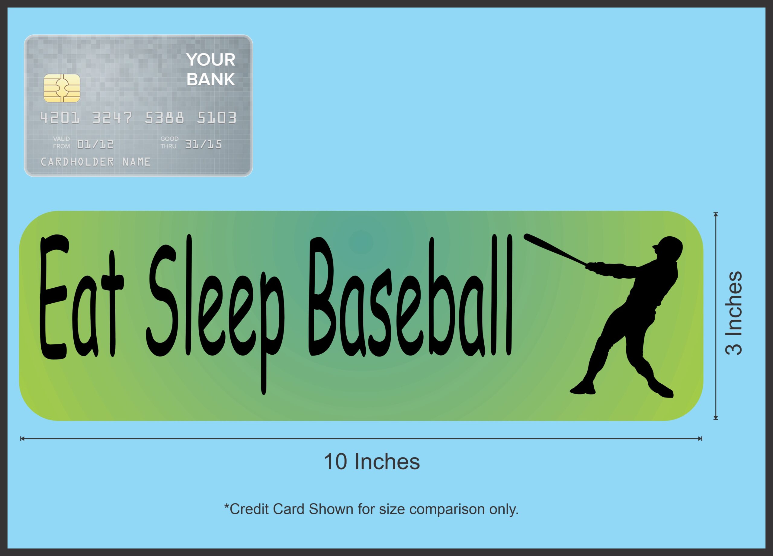 10in x 3in Eat Sleep Baseball Bumper Sticker Window Decal Vinyl Stickers Car Decals