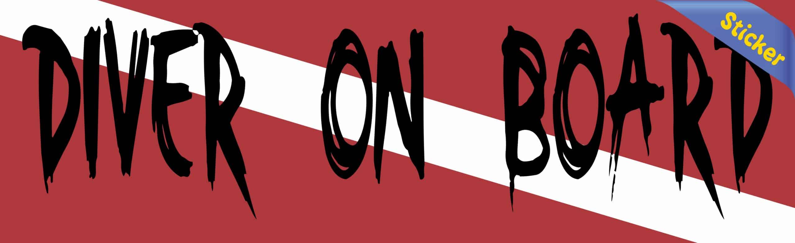 10in x 3in Diver on Board Vinyl Bumper Sticker Decal Car Window