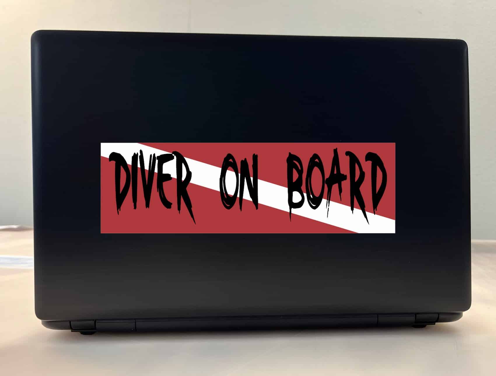 10in x 3in Diver on Board Vinyl Bumper Sticker Decal Car Window