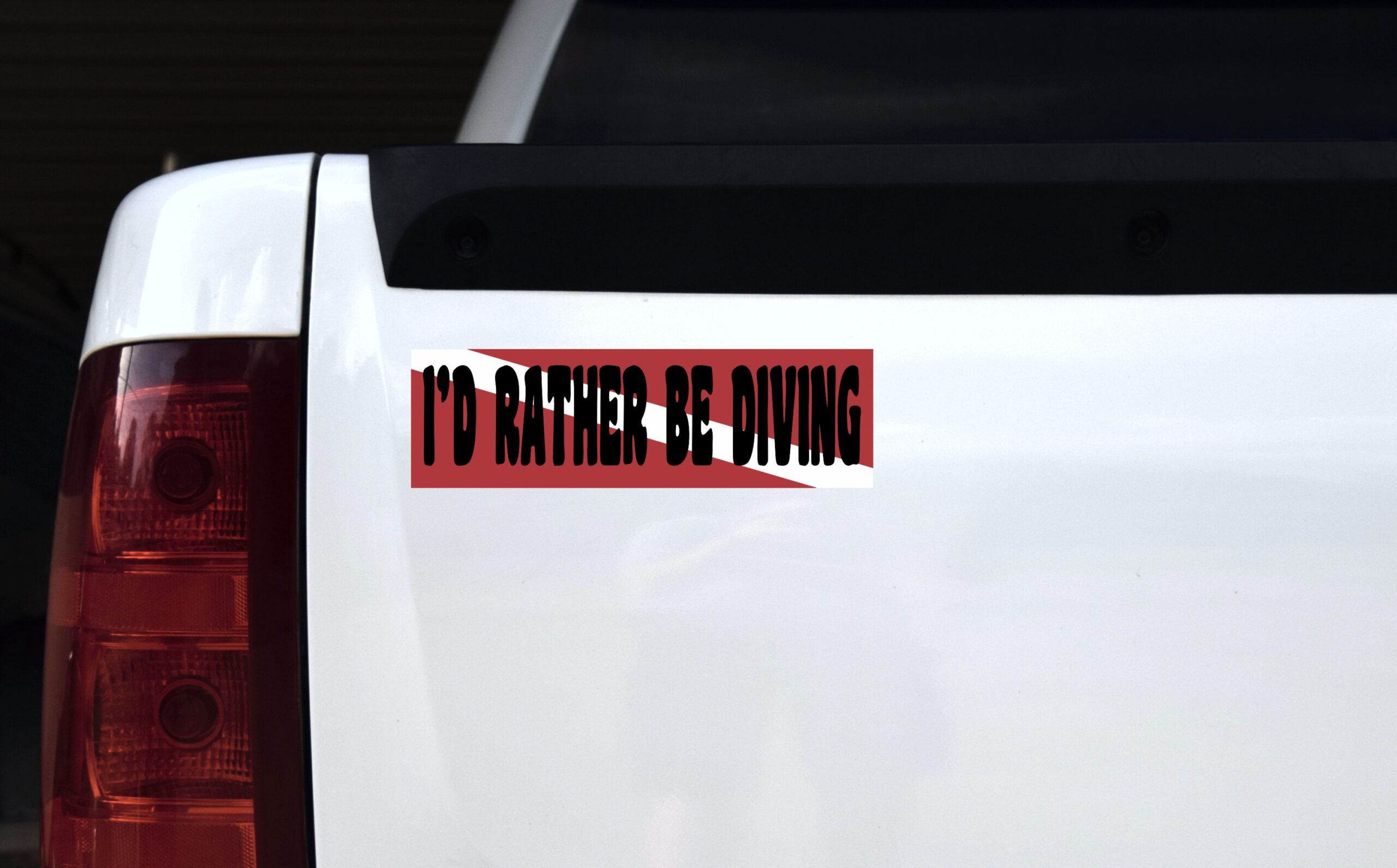10in x 3in Id Rather Be Diving Vinyl Bumper magnet Car magnetic