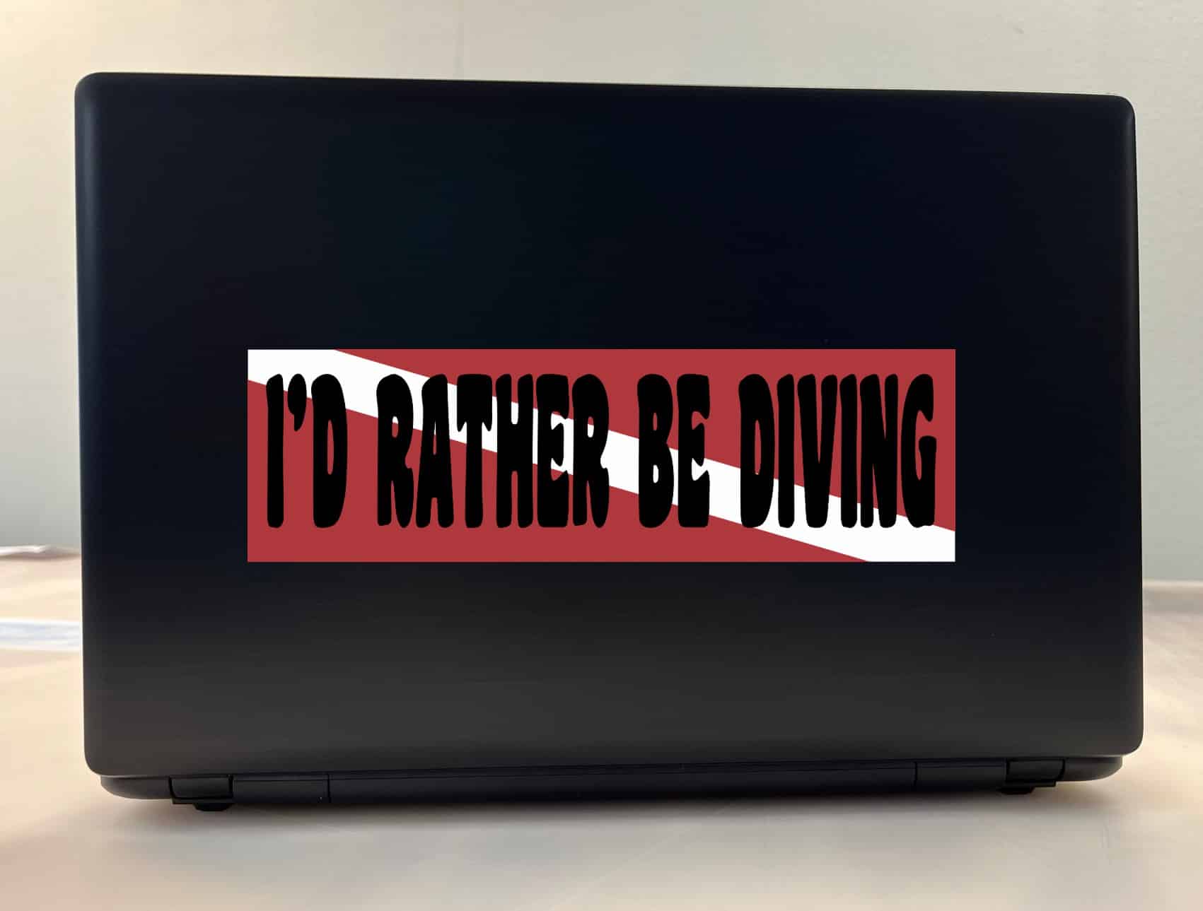 10in x 3in Id Rather Be Diving Vinyl Bumper Sticker Decal Car Wi