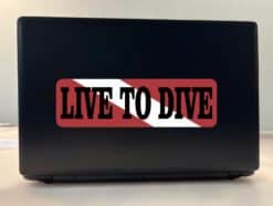 10in x 3in Live to Dive Vinyl Bumper Sticker Decal Car Window De