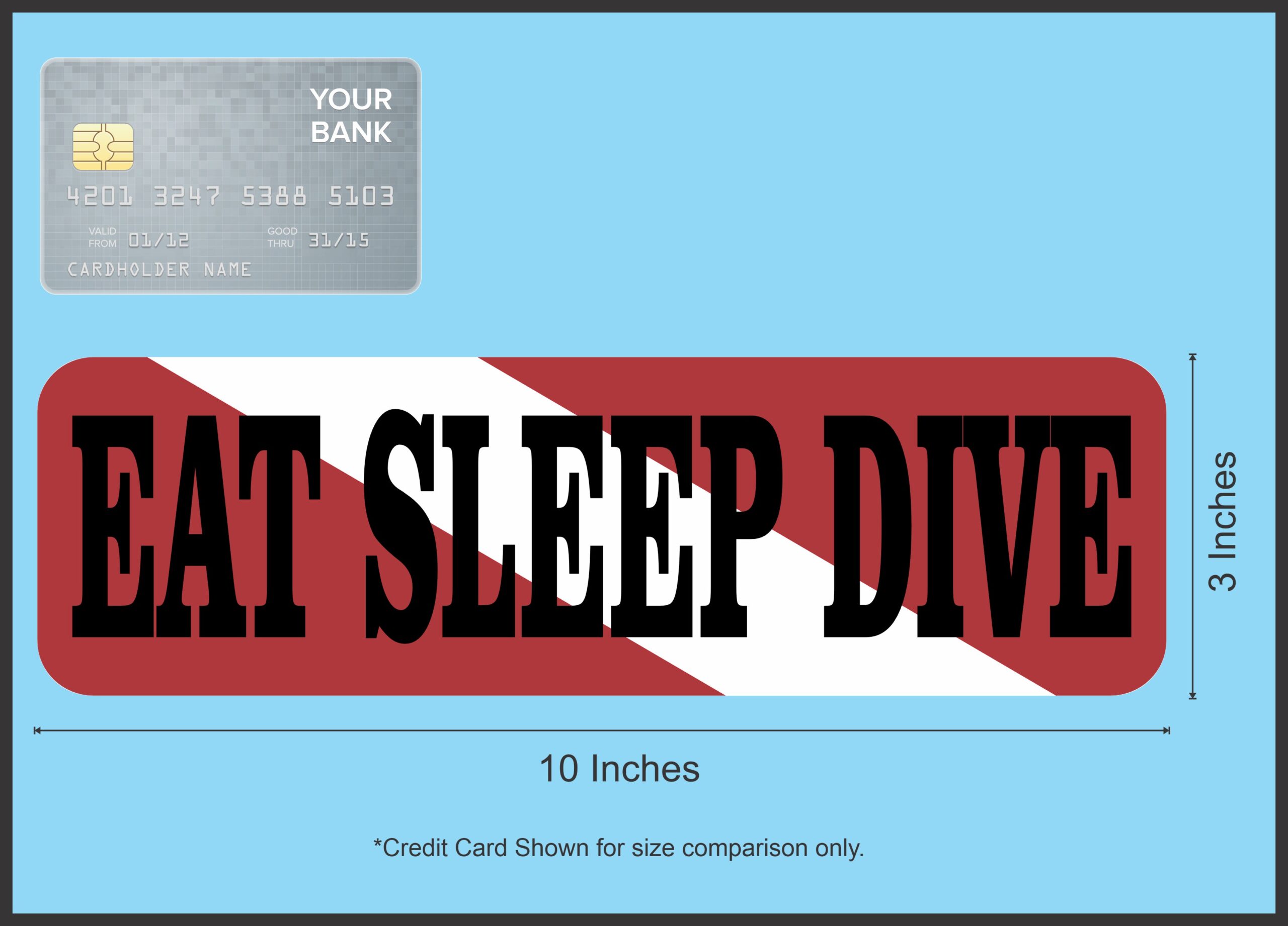 10in x 3in Eat Sleep Dive Vinyl Bumper magnet Car magnetic magnets
