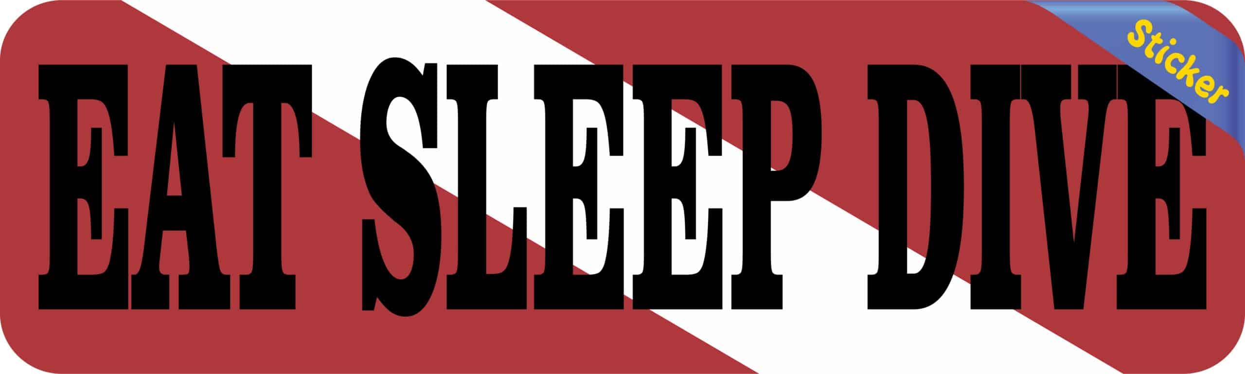 10in x 3in Eat Sleep Dive Vinyl Bumper Sticker Decal Car Window Decals Stickers