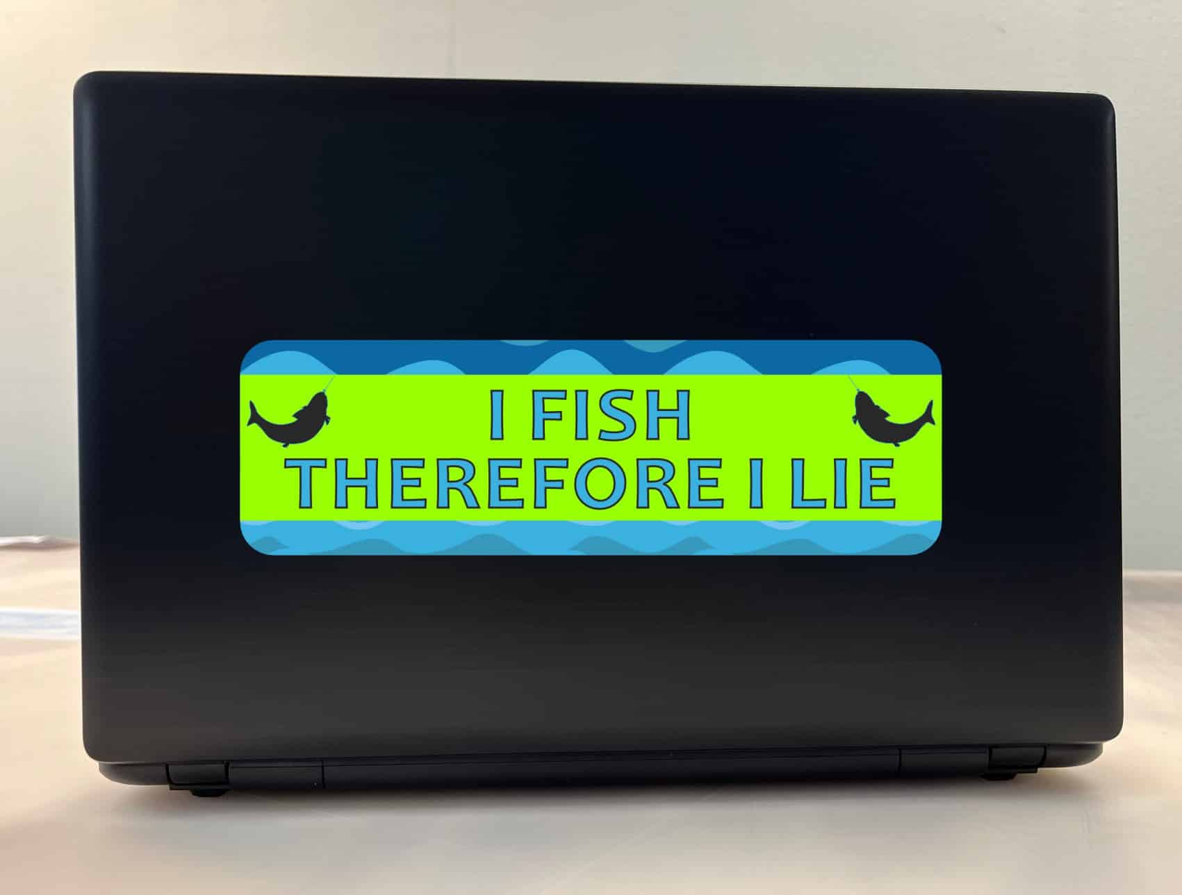 10in x 3in I Fish Therefore I Lie Bumper Sticker Vinyl Decal Window Stickers Decals