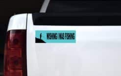 10in x 3in Wishing I Was Fishing Bumper magnet Vinyl magnetic m