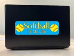 10in x 3in Softball Is My Life Bumper Sticker Vinyl Decal Window Stickers Decals