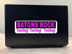 10in x 3in Batons Rock Twirling Bumper Sticker Vinyl Decal Window Stickers Decals