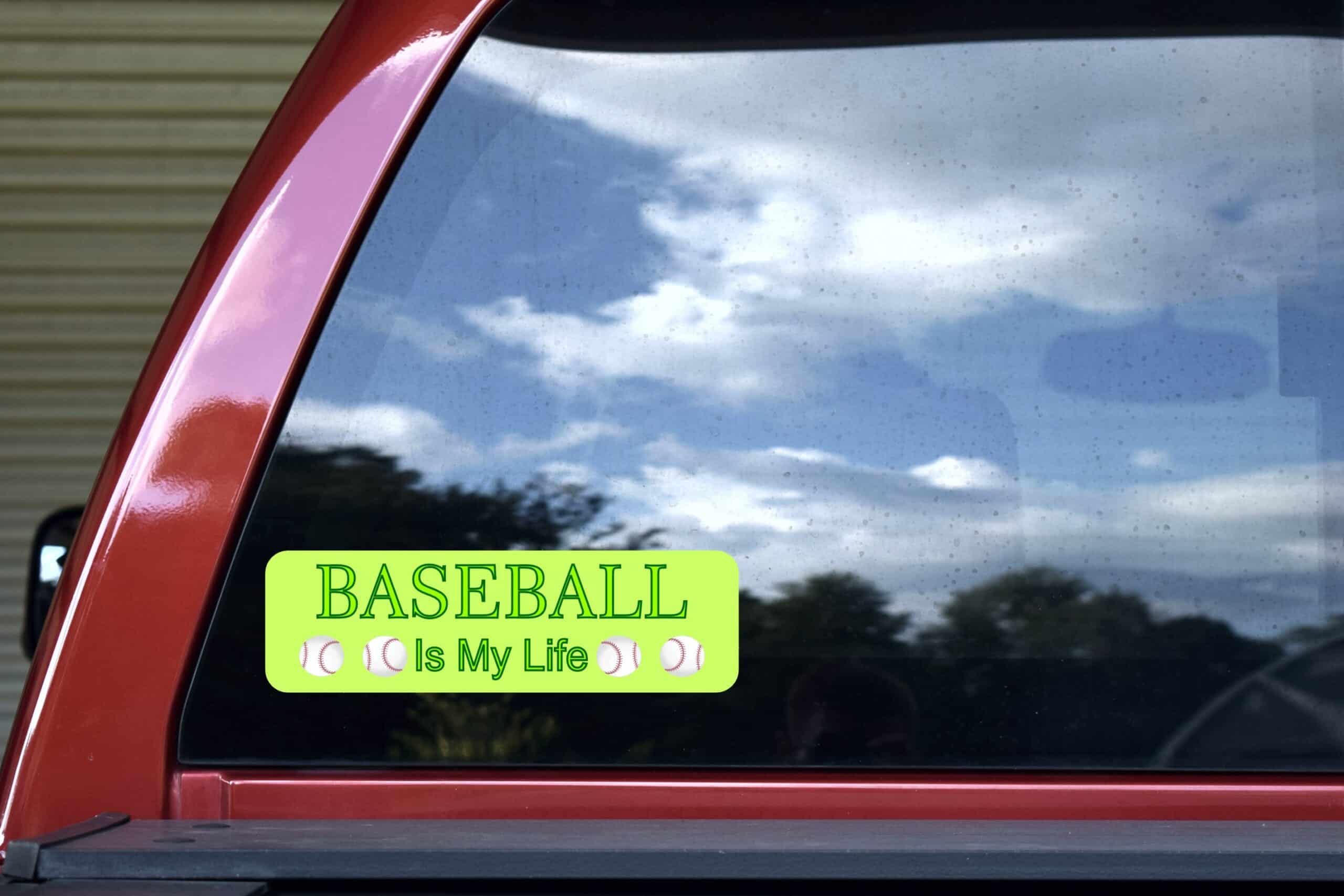 10in x 3in Baseball Is My Life Bumper Sticker Vinyl Decal Window