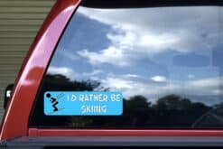 10in x 3in Id Rather Be Skiing Bumper Sticker Vinyl Decal Window Stickers Ski Decals