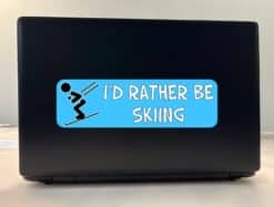 10in x 3in Id Rather Be Skiing Bumper Sticker Vinyl Decal Window Stickers Ski Decals