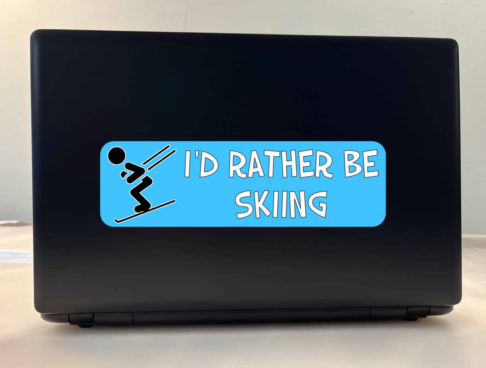 10in x 3in Id Rather Be Skiing Bumper Sticker Vinyl Decal Window Stickers Ski Decals